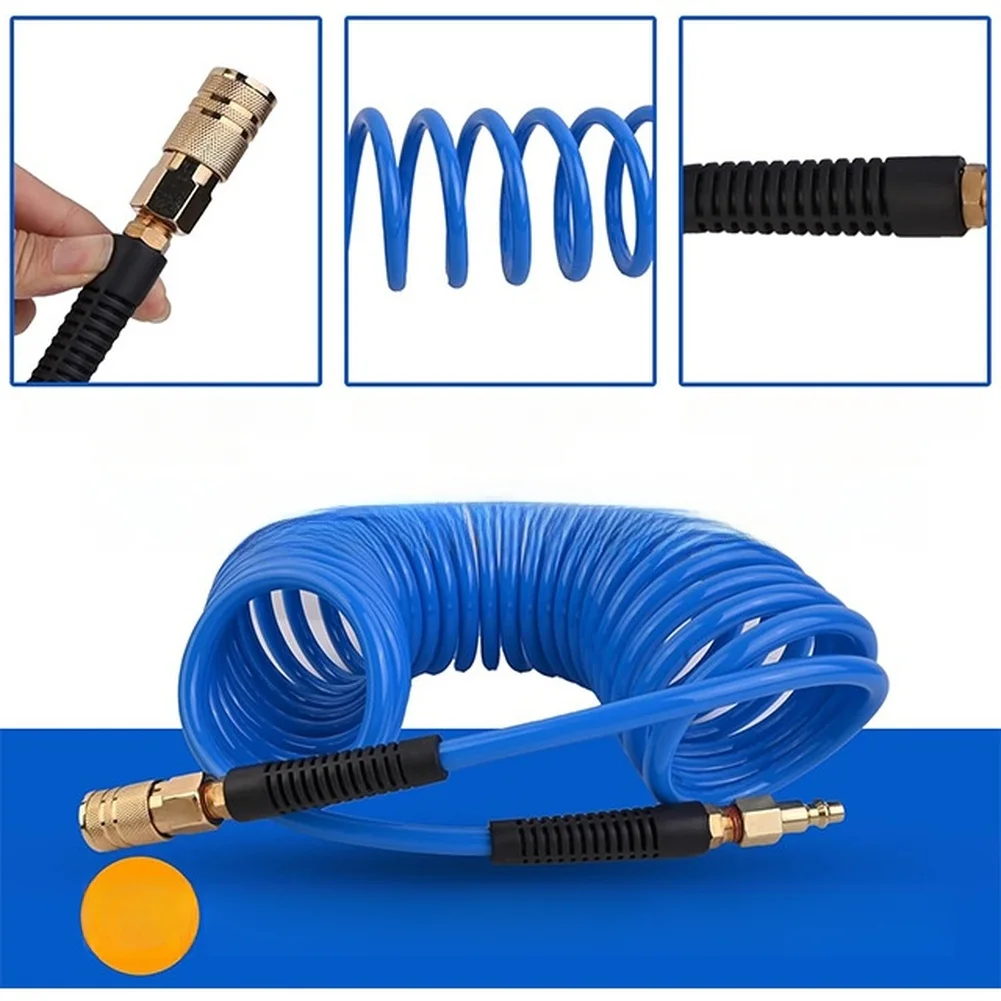 PU Air Hose For Compressor Pneumatic Tools Pneumatic Quick Connector High Working Pressure Automatic Recoil Design