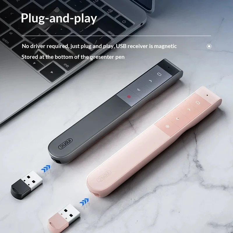 Inphic PL1 Wireless Presenter Rechargeable USB-C Laser Pointer 100m Remote PPT Slide Clicker for Teaching Presentations