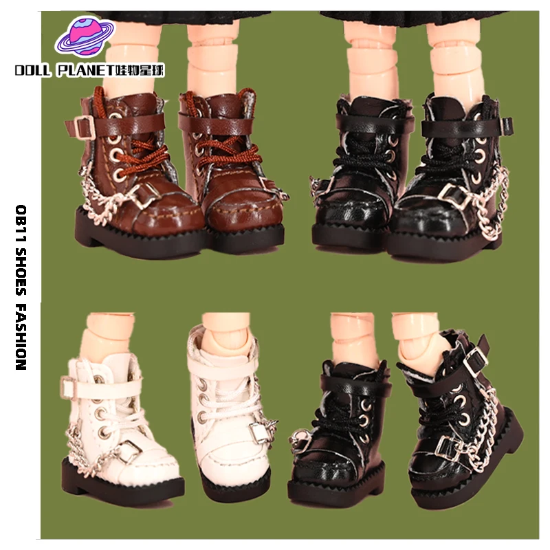 Ob11 Doll Shoes Gsc Cool Boots Motorcycle Boots For P9 Body Doll Clothes 1/12Bjd Ymy High Top Shoes Molly Obitsu11 Doll Shoes