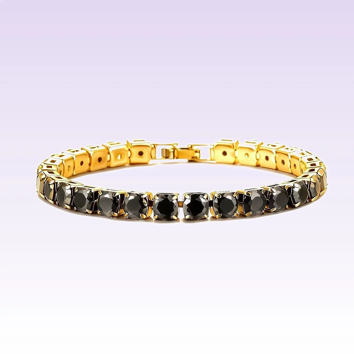 Cross-border European American Inlaid Diamond Flash Tennis Bracelet White Crystal Electroplated Copper Chain
