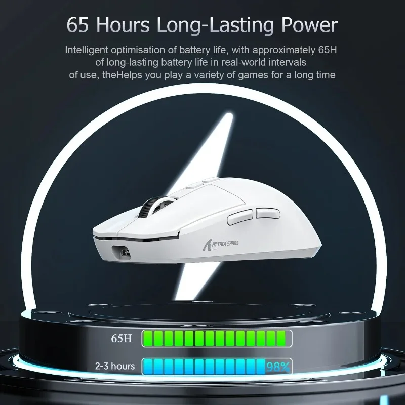 Imagem -05 - Attack Shark X11 Modo Triplo sem Fio Ultraleve Bluetooth Mouse 22000dpi Gaming Mouse Touch Base de Carregamento Magnético pc Wins