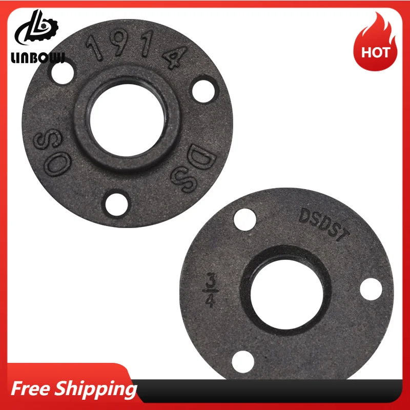 1pc Iron Pipe Fittings Wall Mount Floor Antique DN15 DN20 Flange Piece Hardware Tool Cast Iron Flanges Gietijzeren Buisleidingen