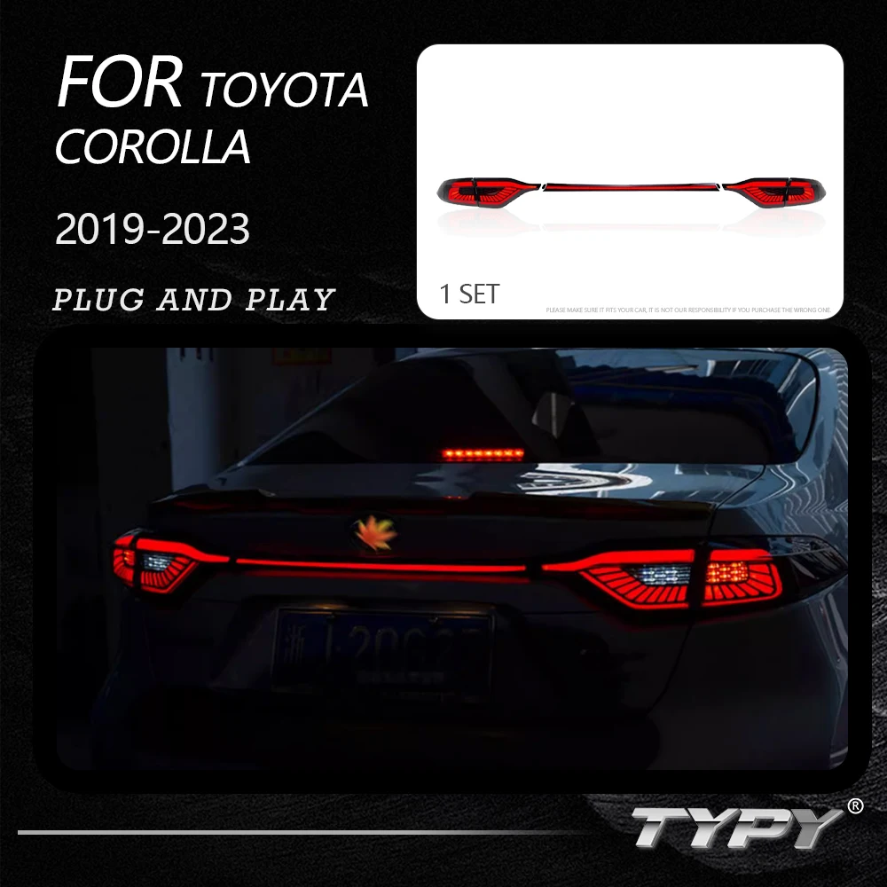 

TYPY New LED Taillight Upgrade Modified Full Tail Lamp Car Accessories For Toyota Corolla 2019-2023 Dynamic Turn Signals