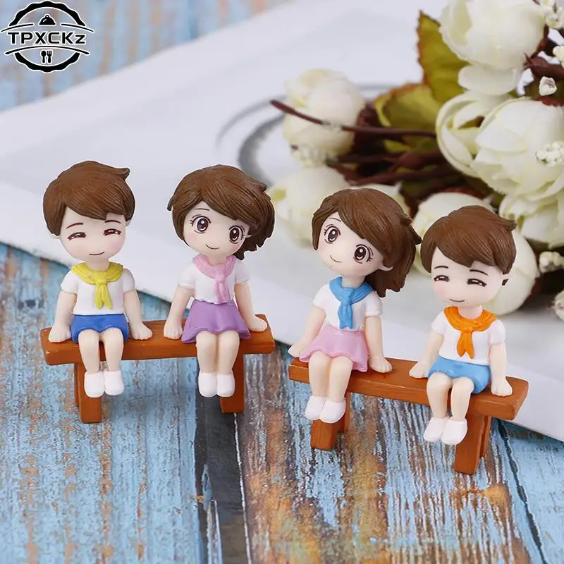 2pcs/3pcs DIY Mini Stool Couples Dolls Fairy Garden Miniatures Decor Dollhouse/Terrarium Action Figures Figurine Micro Landscape