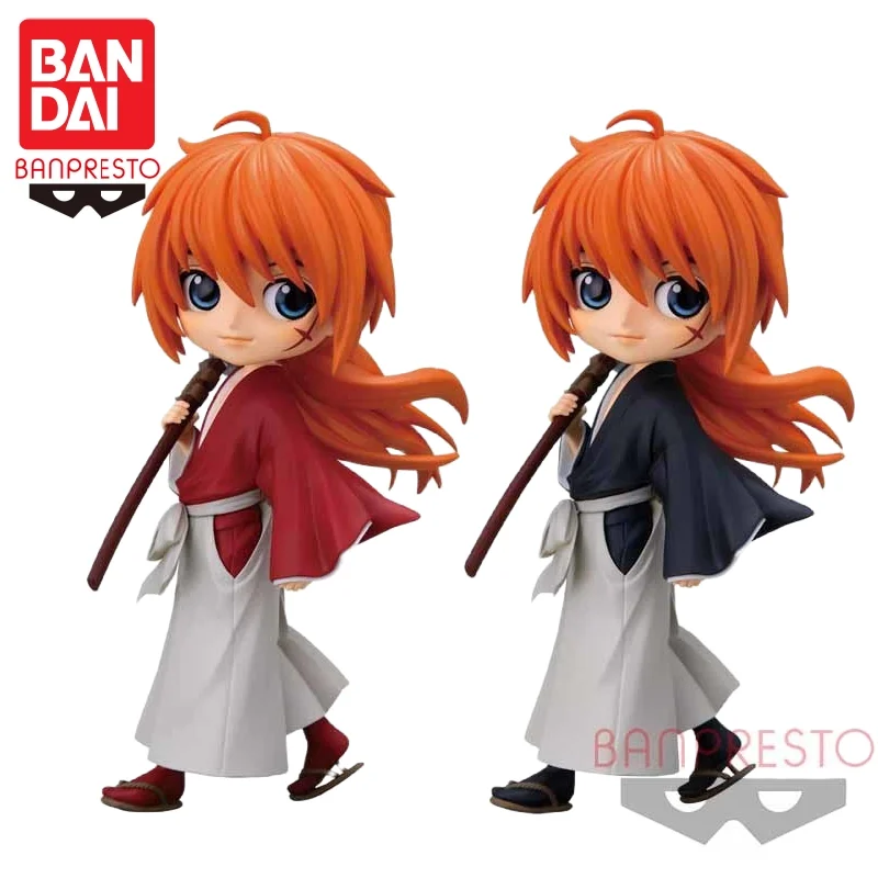 In Stock Bandai Original Banpresto Qposket Himura Kenshin Action Figure Model Doll Brand New Boxed Anime Characters Toys Garage