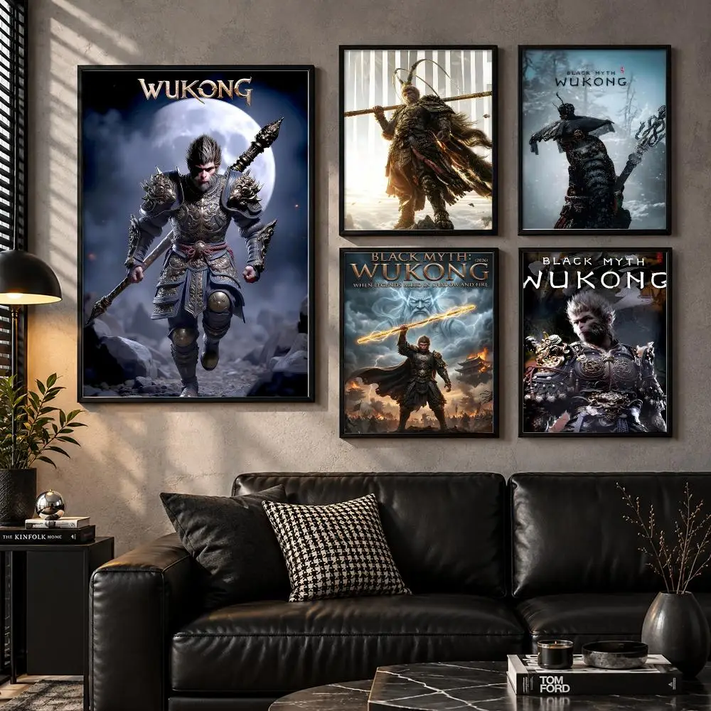 Interactive Collectible Characterart Stylized BlackMyth:Wukong Poster Aesthetic Unframed Wall Prints for Bedroom & Living Room