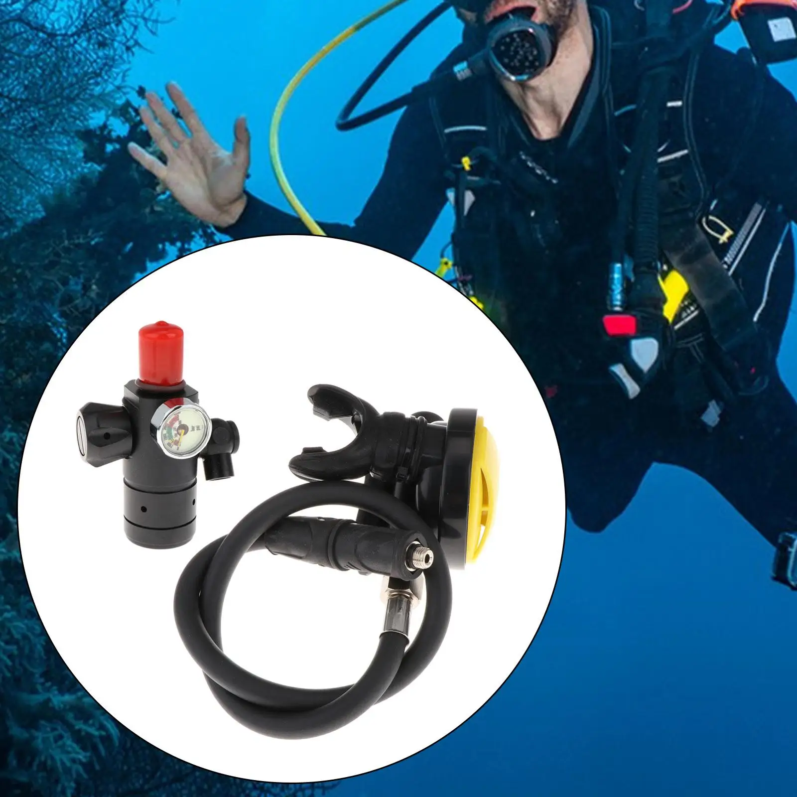 

Scuba Diving Equipment Set 23.6inch Hose Diving Gear Pressure Reducing Valve