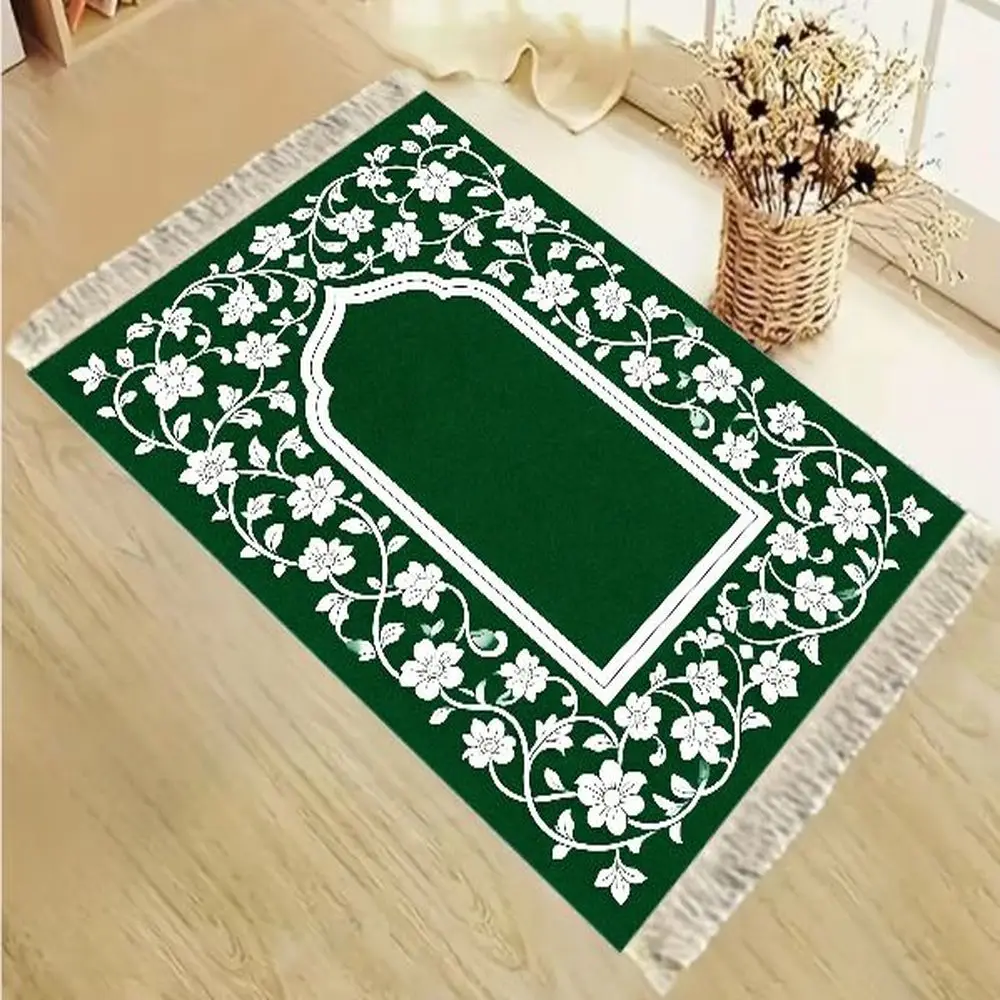 VIKAMA Ramadan Prayer Mat Traditional Arch Design Soft Fabric Islamic Home Decor