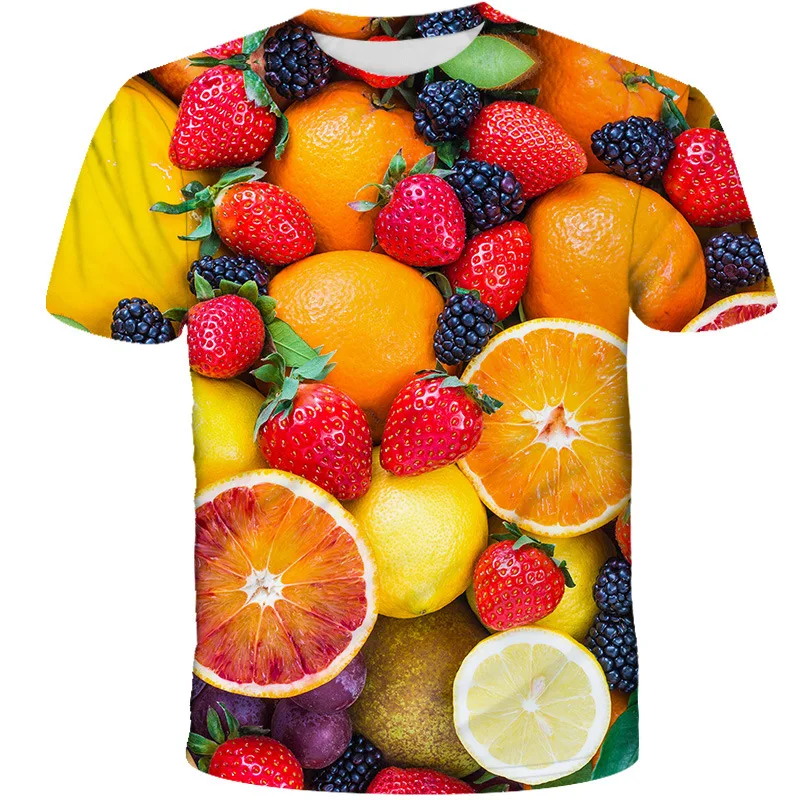 Summer New Orange Fruit T-Shirts 3D Print Men Women Streetwear Short Sleeve T Shirt Oversized Harajuku Y2k Tees Top Man Clothing