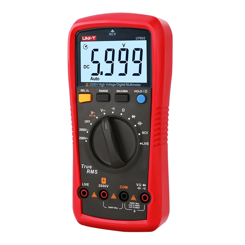 UNI-T UT892 High Voltage Digital Multimeter, 2000v High Precision Universal Multimeter, Maintenance Electrician's Multimeter