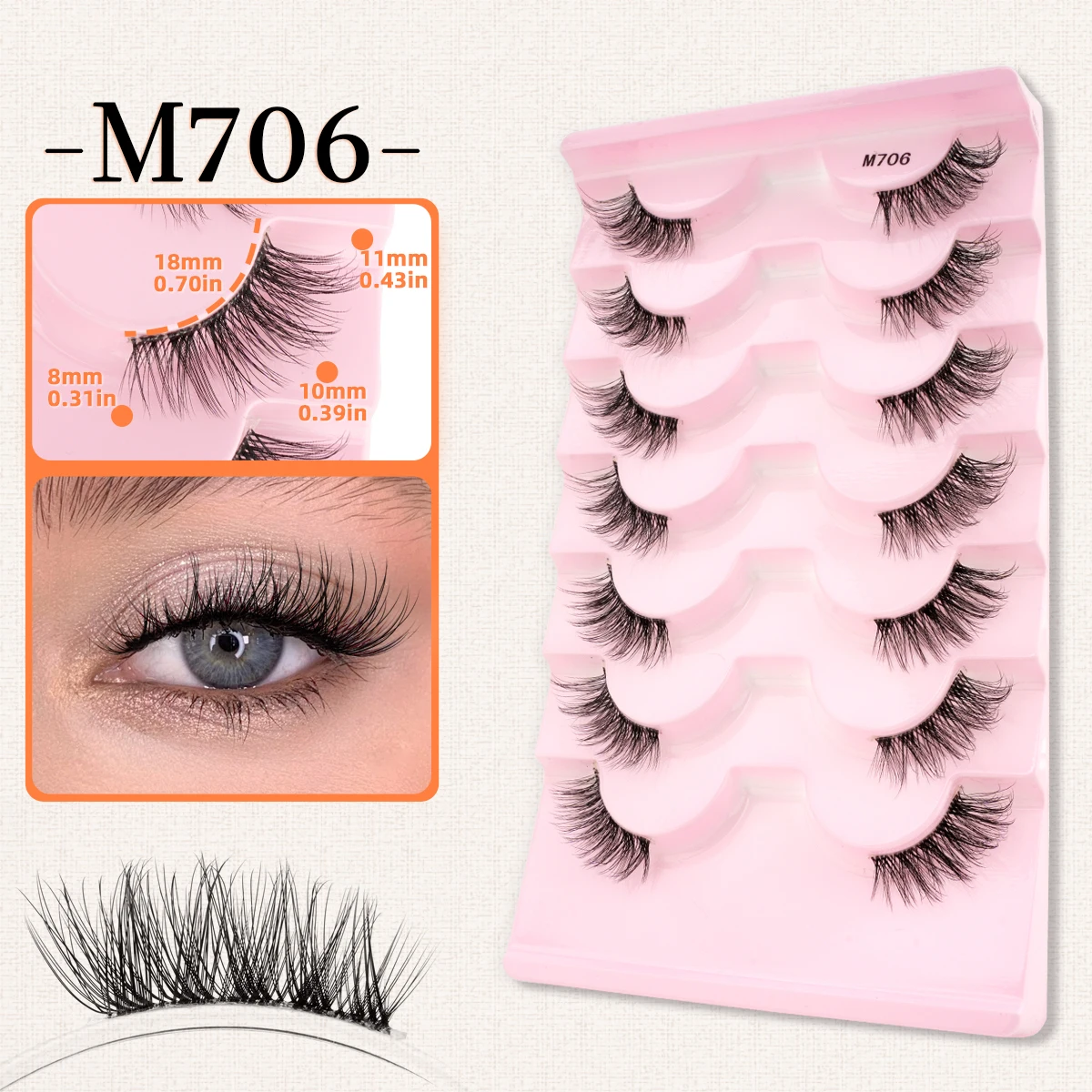 YSDO Cat Eye Mezze Ciglia Ciglia Finte Lunghe Naturali Trucco Cosplay Striscia Trasversale Ciglia Fatte A Mano Manga Ciglia Strumento di Estensione