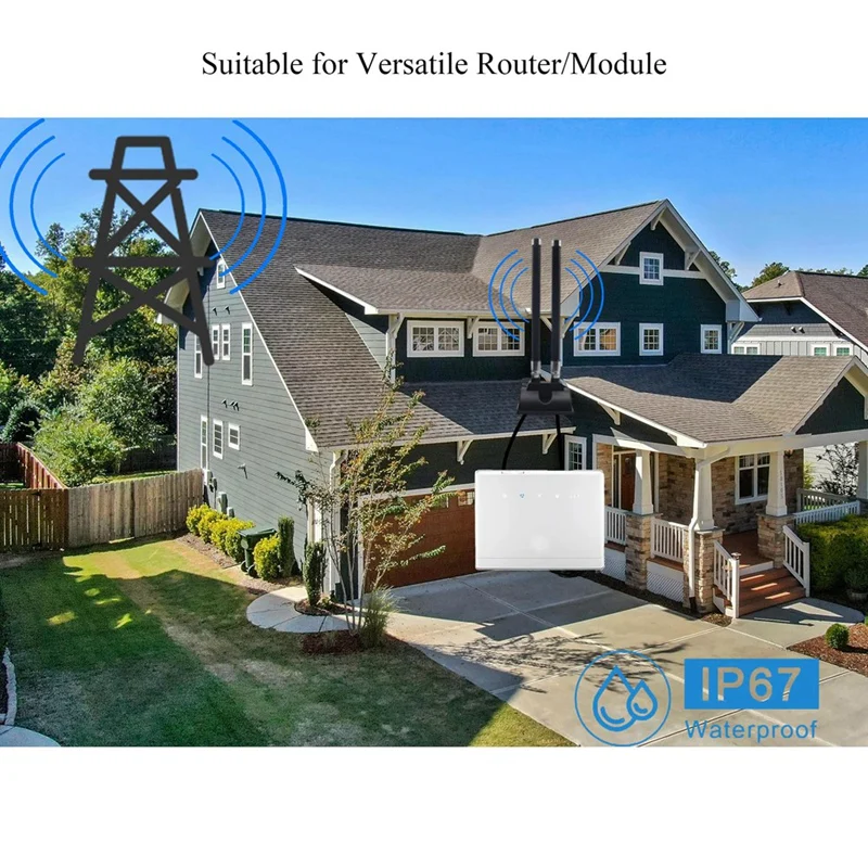 ZIZI 5G CPE Router Antenne LTE SMA Stecker Antenne High Gain 46Dbi 5G Externes Verlängerungskabel Magnetfußantenne