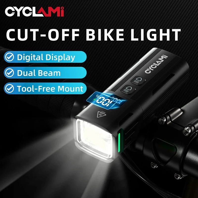AliExpress CYCLAMI Bicycle LED Front Lights TYPE-C Rechargeable Bike Lamps Mountain Road Flashlight with Battery Power Supply LED Light B17