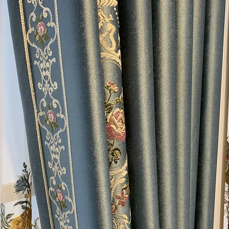 Curtains for Living Room Dining Bedroom Modern Simple High-precision Color Jacquard Seamless Stitching Heigh Shading Finished
