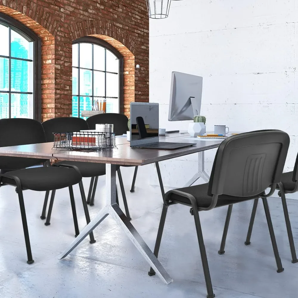 

Set of 5 Conference Chair with Ergonomic Upholstered Seat, Non-Slip Foot Pad, Elegant and Stackable Design, Waiting Chair