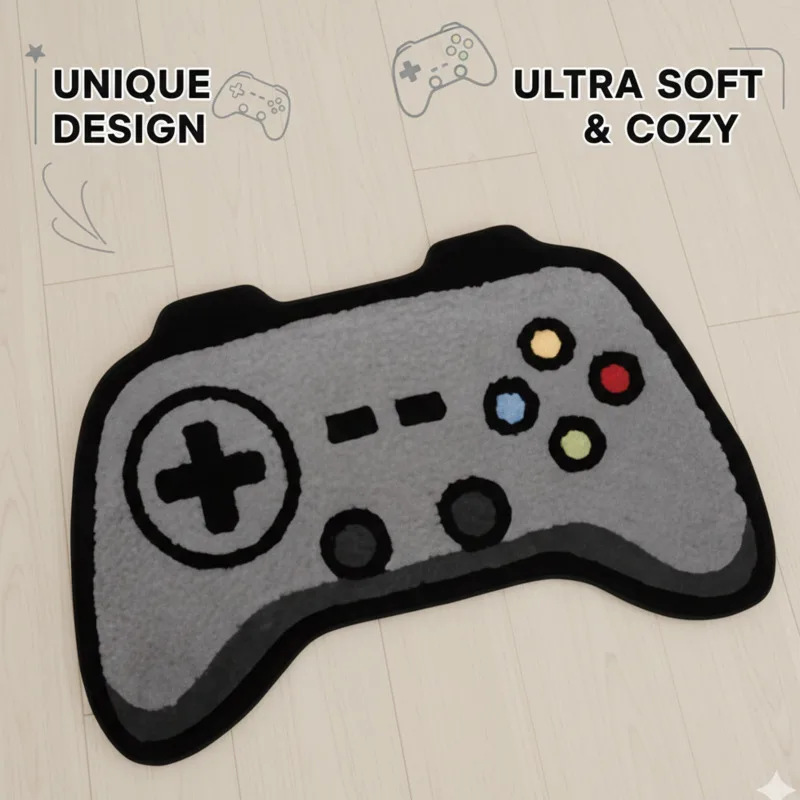 Game Carpet 3D 24X36cm Inches Carpet Controller Design, Wool Imitation, Soft Bedroom Living Room Sofa Table Pad, Hand Wash Only