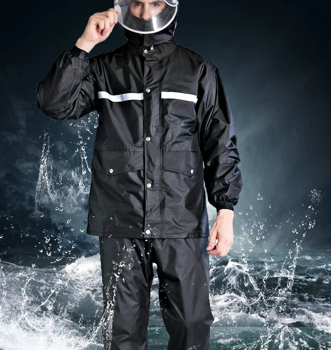 

Raincoat Rainpants Set Men's Long Style