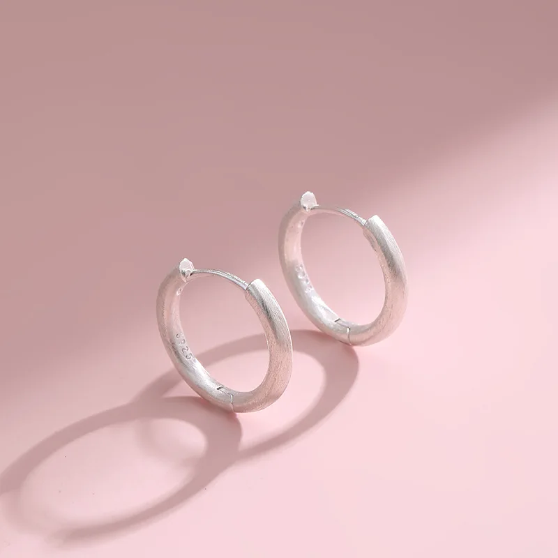 Pendientes de aro coreanos de Plata de Ley 925 para mujer, gran oferta, temperamento Simple, exquisito regalo de joyería cruzada