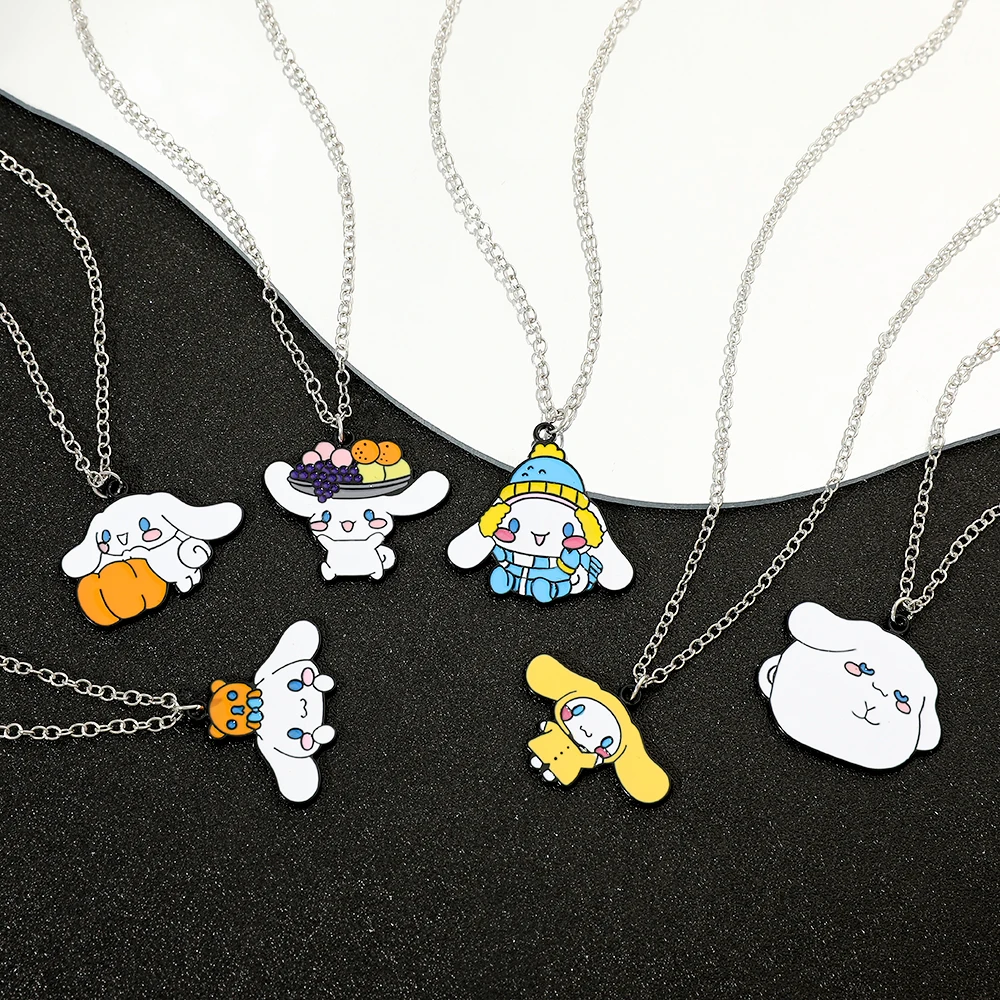 Sanrio Cinnamoroll Pendant Necklace Cute Anime Cartoon Necklace Creative Neck Chain Gift Suitable for Men and Women