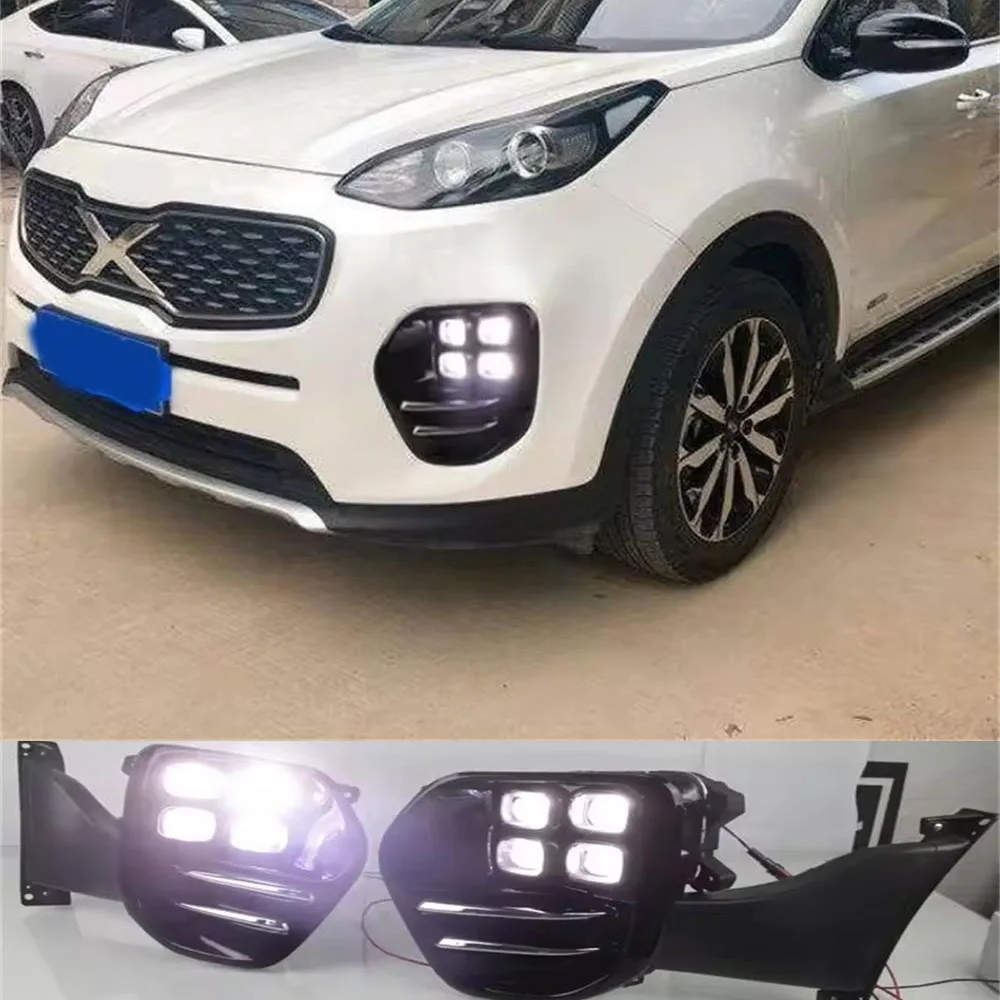 

Car Accessories For KIA KX5 Sportage Daytime Running Light 2015 2016 2017 LED DRL Fog Light Cover Front Lamp Auto Parts