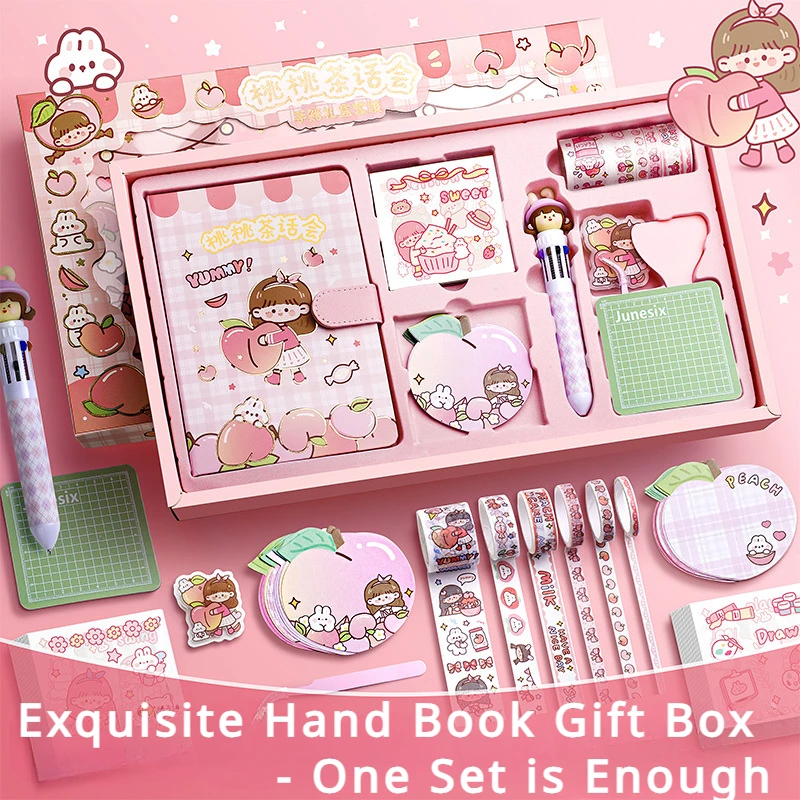 Cute Handheld Notebook Set Gift Box, Netizen Girl Diary Notebook, Sticker Complete Gift Box Note Book Planner Kawaii Notepad