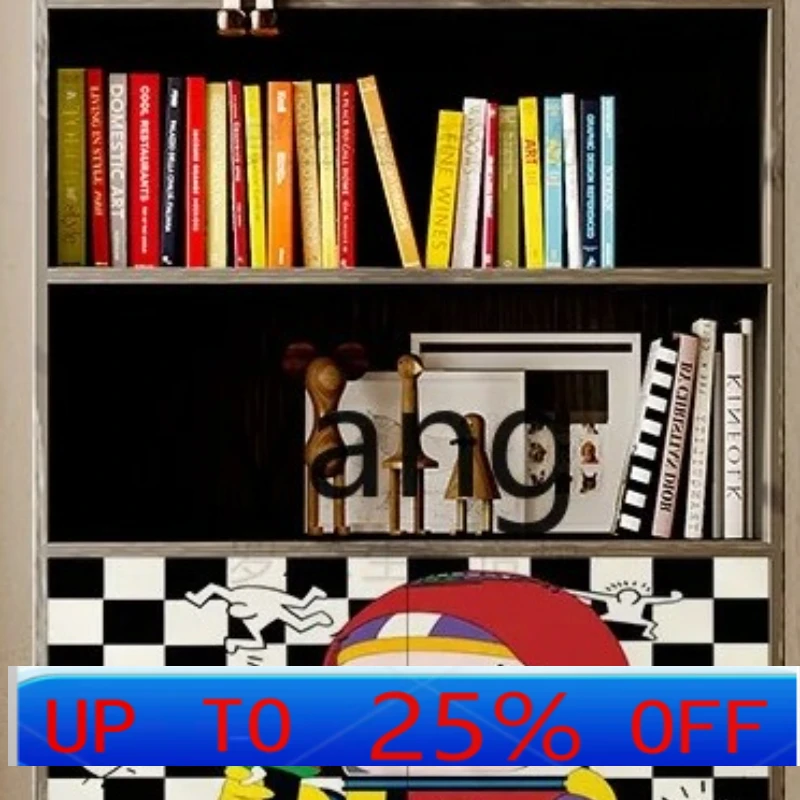 

CX Solid Wood Storage Bookcase Entrance Storage Decoration Integrated Installation-Free Stand Cabinet