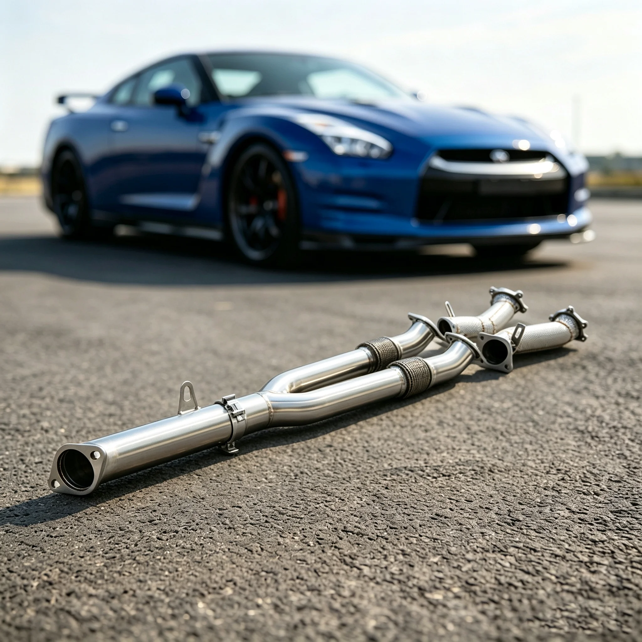 High Performance Y‑Shape Insulated Exhaust Header Downpipe Stainless Steel For Nissan GT‑R R35 3.8T Racing Exhaust