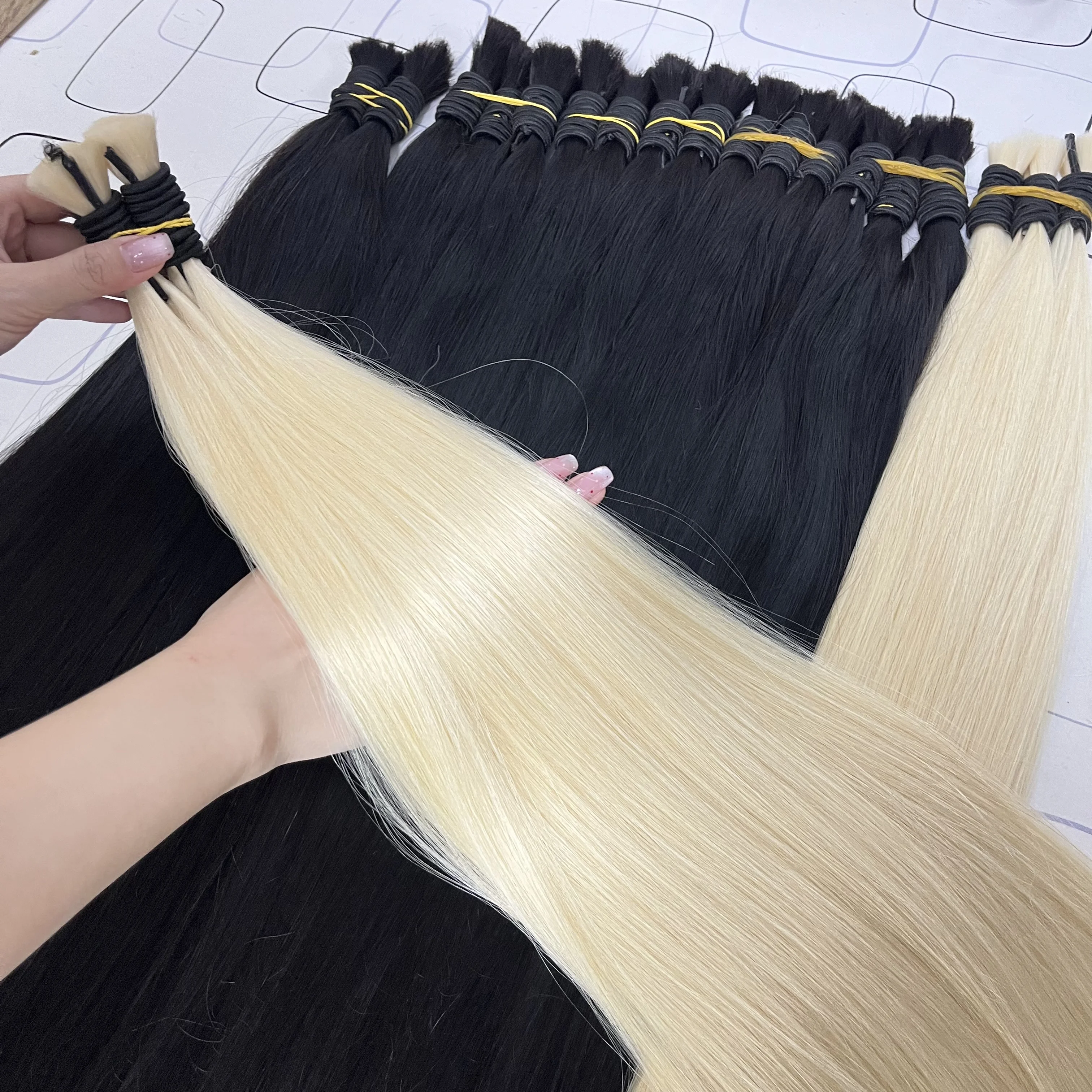 16A الشعر لا لحمة وصلات شعر عذراء الشعر البشري السائبة حزم الشعر لتضفير شعر الإنسان مستقيم الشعر للتضفير #5