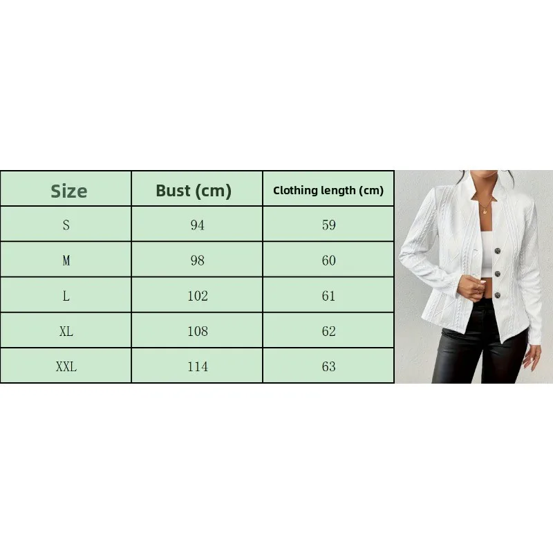 2026 Autumn Winter New Women Pattern Print Blazer Jacket Button Decor Long Sleeve Fashion Commute Office Outerwear Coat