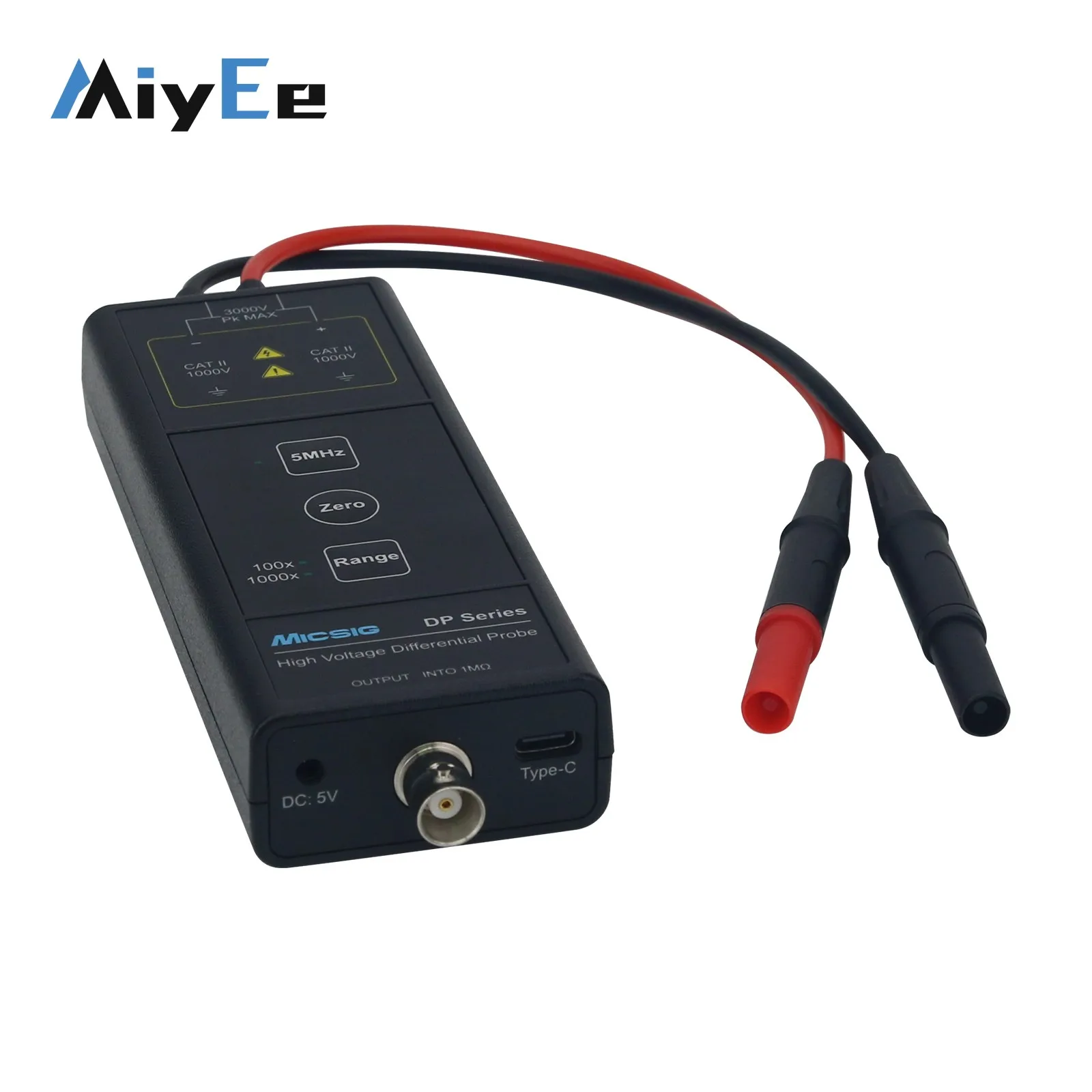 Portable Ultra-low Noise High Voltage Differential Probe for Oscilloscopes 100/200MHz Bandwidth 70V-3000V Measurement Range