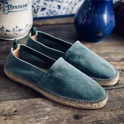 SHOOEGLE High Quality Men Casual Weaving Shoes Slip-On Breathable Comfortable Loafers Flats Fisherman Shoes Zapatos Hombre