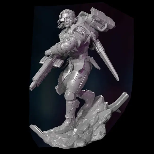 1/24 75mm  1/18 100mm Resin Model Space Soldier Sculpture Figure Unpainted No Color RW-1137