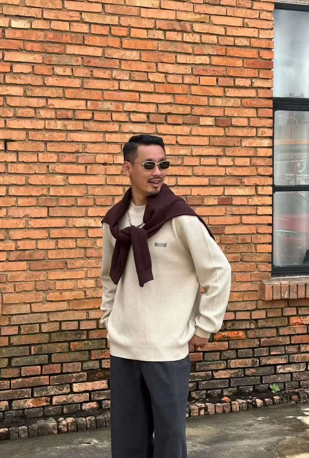 

Высококачественный повседневный вязаный свитер для мужчин: весна, осень, зима, свободный крой, круглый вырез, длинный рукав, дышащий, приятный для кожи