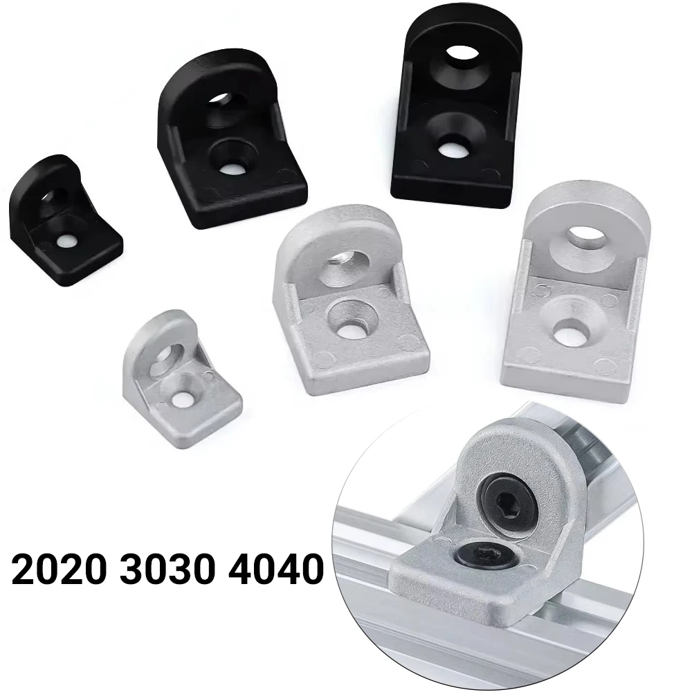 4Pcs 2020 3030 4040 Steering Angle Corner Bracket L Type Fittings Corner Connector Aluminum Connection Joint for V-Slot Profiles