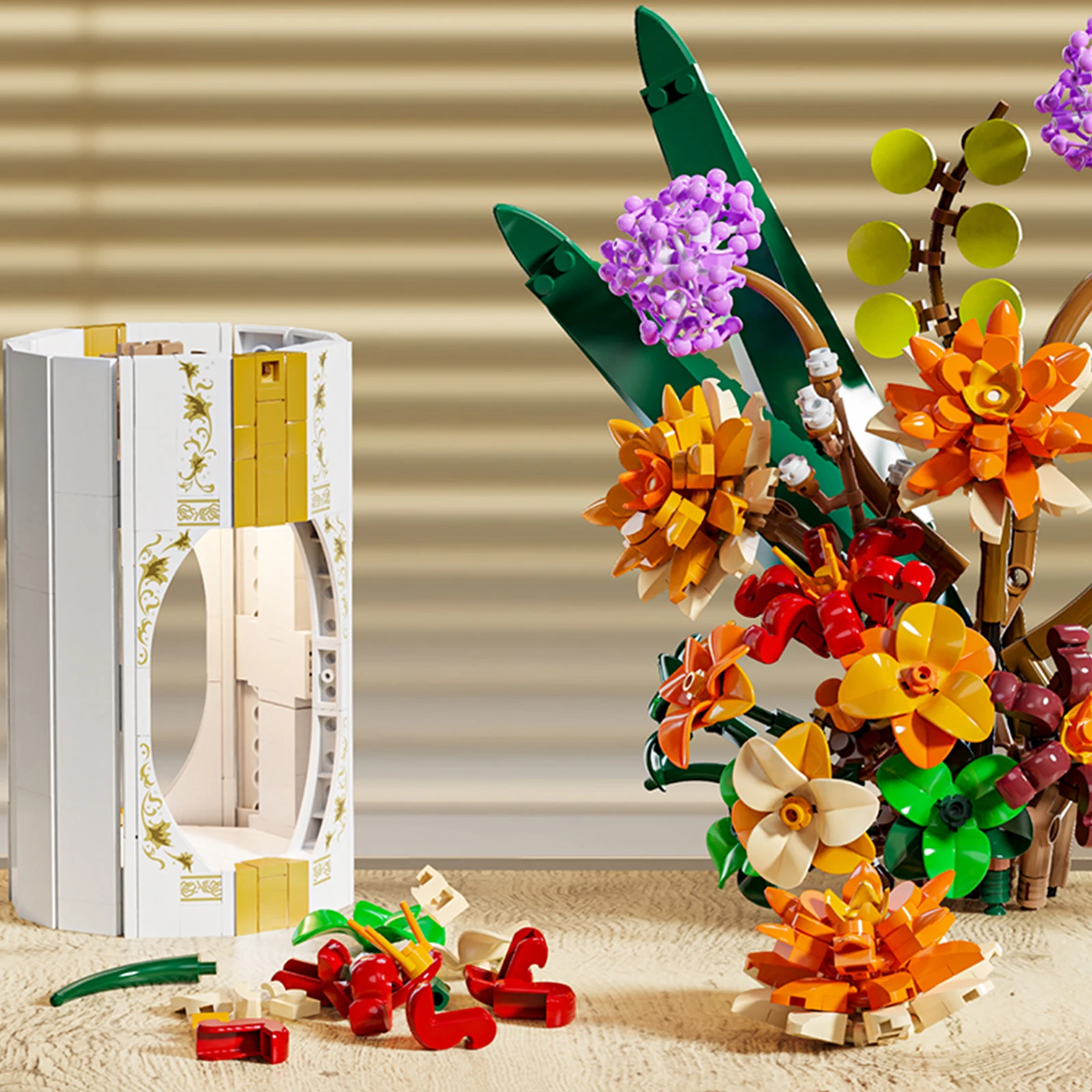 シミュレーション花束ビルディングブロック組立モデル花植物装飾品 MOC テクニカルレンガ女の子 DIY 装飾ギフト