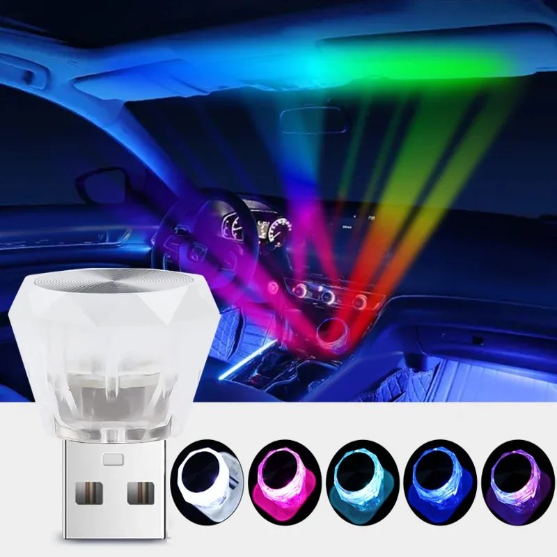 

Car Atmosphere Lights Wireless USB Car Interior LED Breathing Lights Decoration Direct Insertion Small Night Lights Accessories