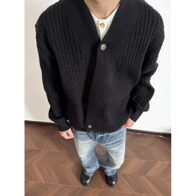 

EME Vintage Floral Knitted Cardigan Loose Fit Cleanfit Top Coat Casual Unisex