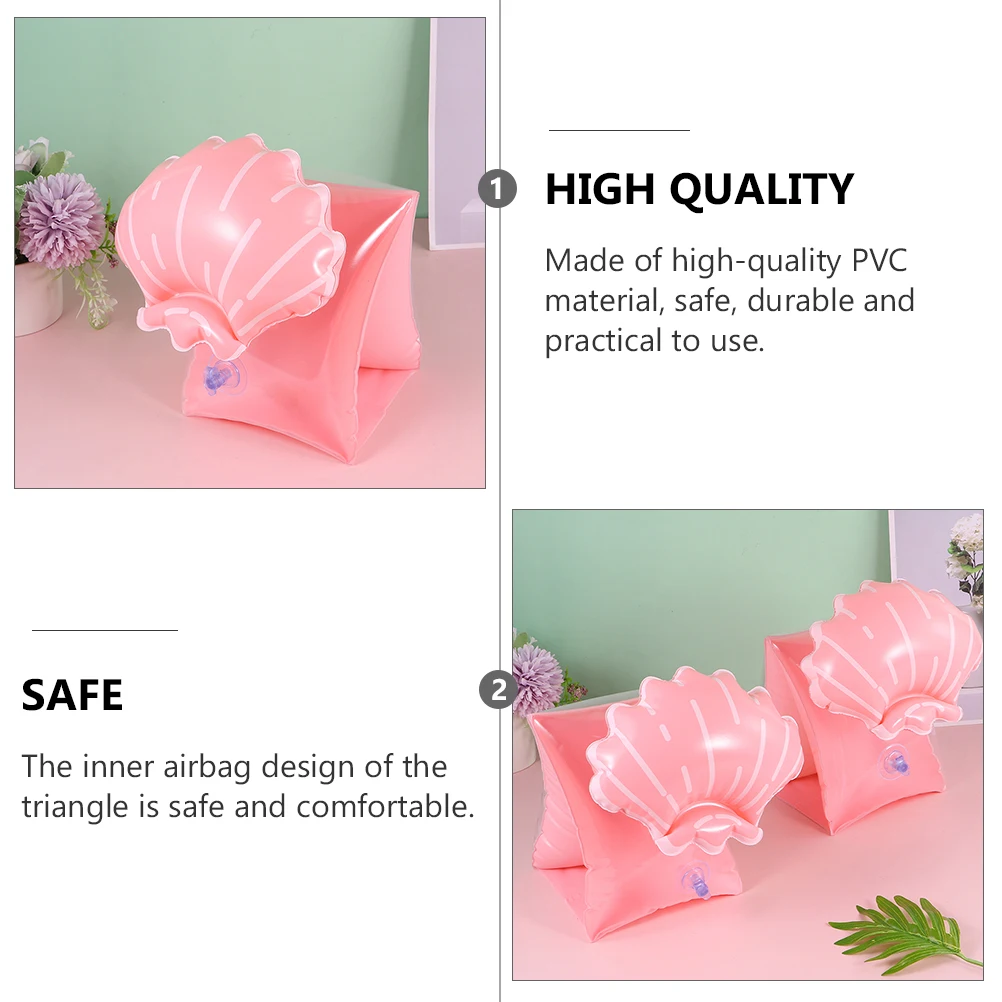 

2 Pairs Swimming Inflatable Arm Ring Children Armbands Sleeve Sleeves Kids Pink Floats Rings