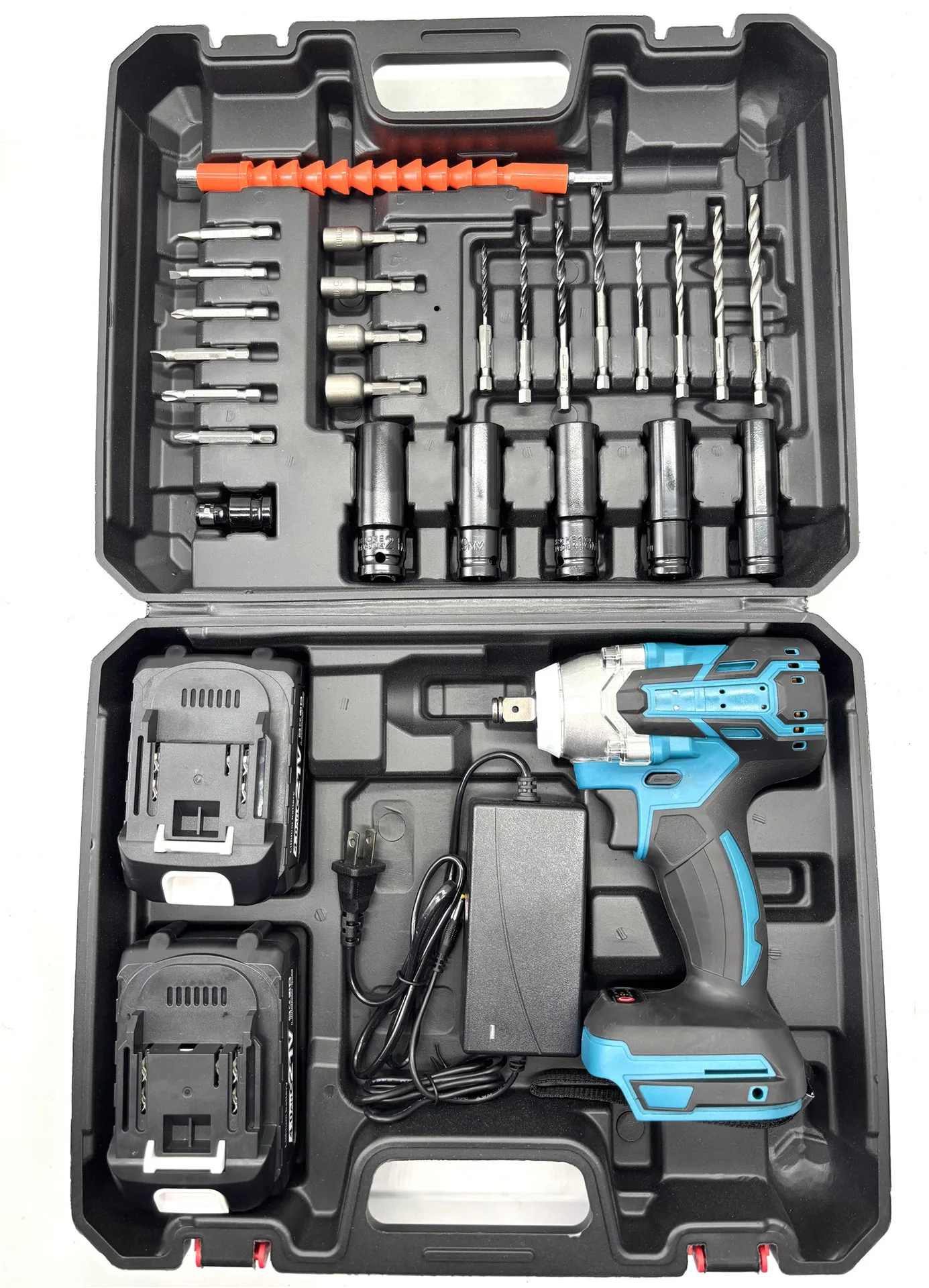 ANJ036 Electric Charging Wrench Driver Woodworking Impact Shelf Worker Auto Repair Portable Tool Set