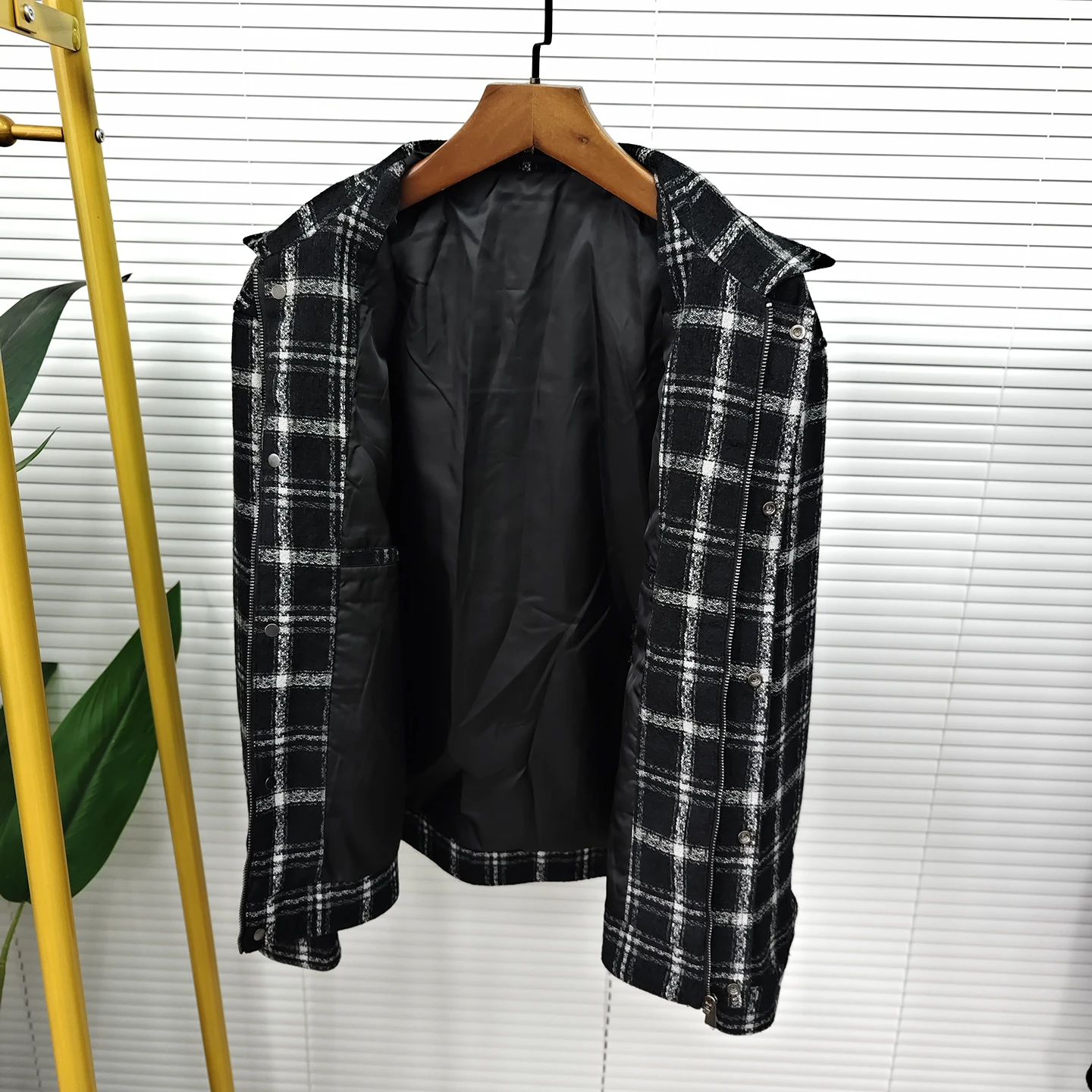 الرجال منقوشة Jaet الخريف جديد Sle Faionable عارضة irt الوقوف صالح خمر التطريز البوليستر القطن مزيج سستة Cl...