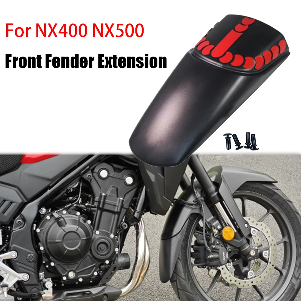 For HONDA NX400 NX500 2023 2024 NX 400 NX 500 Motorcycle Front Fender Extender Accessories Mudguard Extension