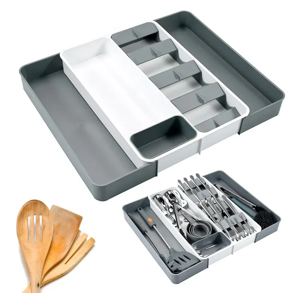 

Separation Spoon Storage Drawer Plastic Fork Box Kitchen Organizer Holder Container Knife Cabinet Tray Tableware Block Cutlery