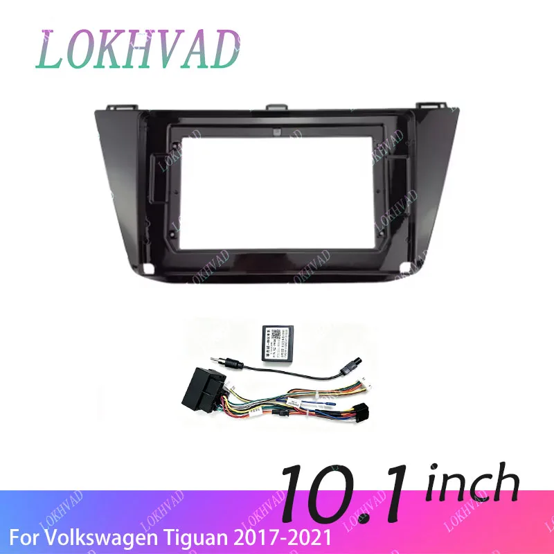 10 Inch Car Frame Fascia Adapter Canbus Box Decoder Android Radio Dash Fitting Panel Kit For Volkswagen Tiguan 2017-2021