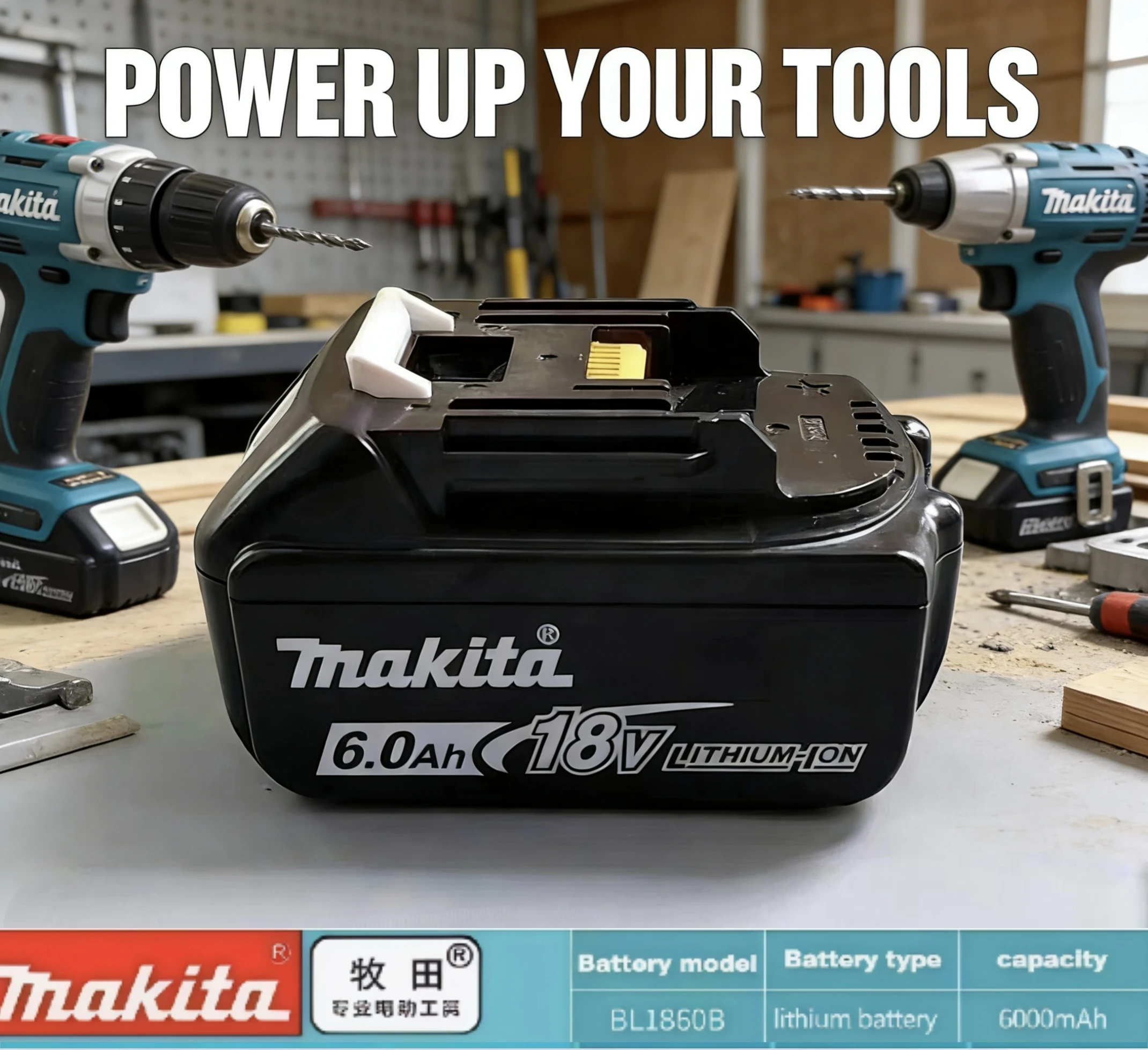 

Аккумулятор Makita 18В, литий-ионные элементы 18650 для электроинструментов Makita BL1860 BL1830 BL1850 LXT400