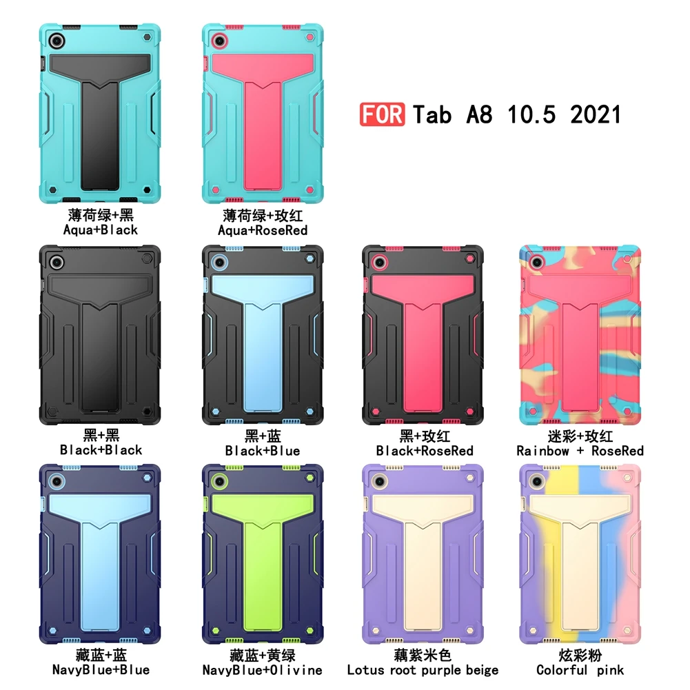 For Galaxy Tab A8 10.5 Inch 2021 Fundas Heavy ShockProof Stand Case for Samsung Galaxy Tab A8 2021 Case SM-X200 SM-X205 Cover