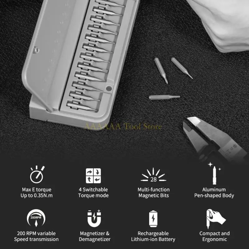 مفك البراغي الكهربائي اللاسلكي A2BE مع أجزاء سائق USB C القابلة لإعادة الشحن