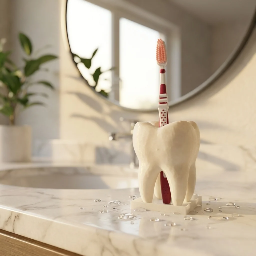 3D Printing Tooth - حامل فرشاة أسنان ثلاثي الأبعاد مطبوع