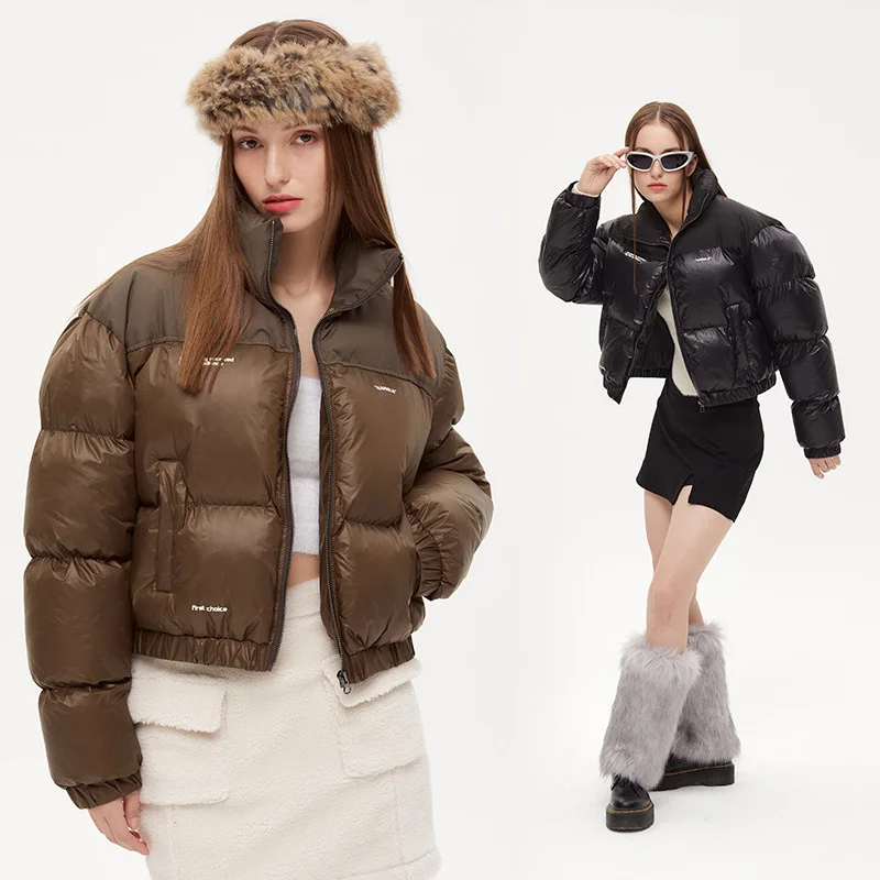 Fashion Hip Hop Streetwear Winter Parkas Jacket Women Short Style Thick Warm Windbreaker Winter Coat Femme Padded Bread Jacket