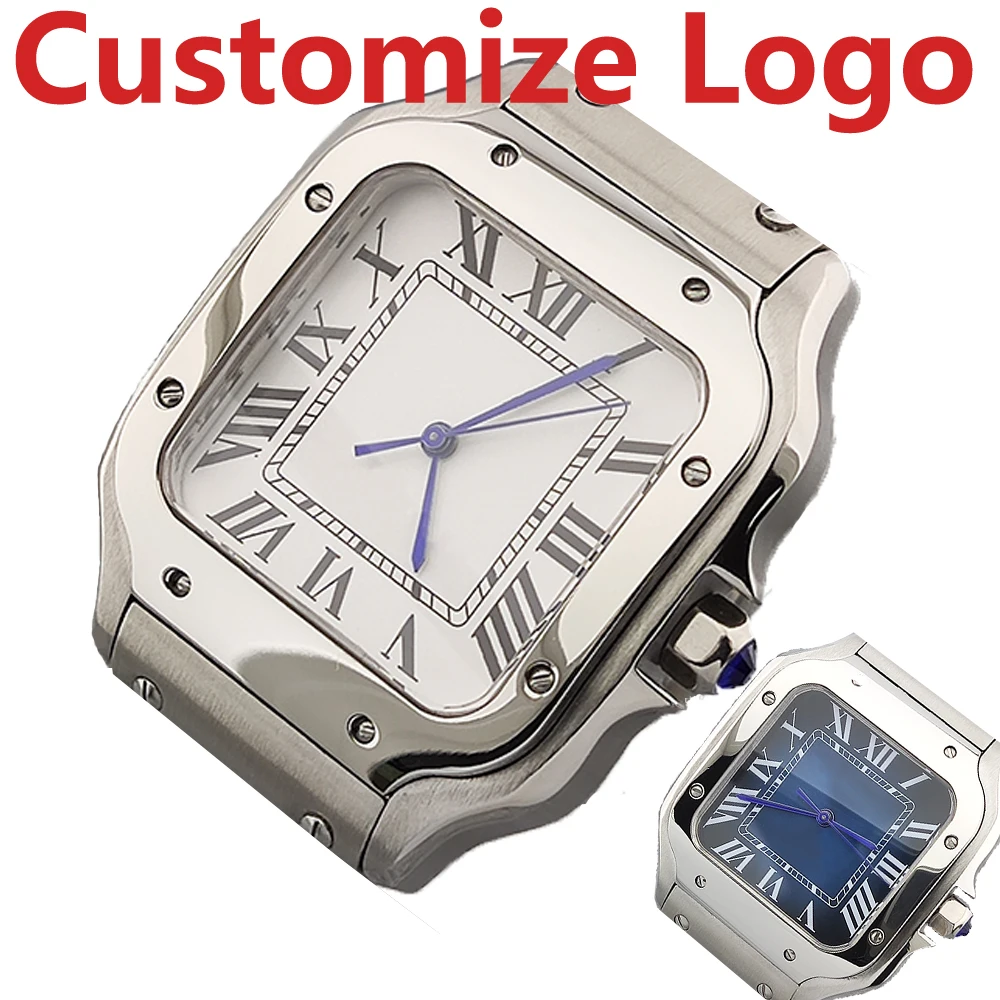 

DIY Logo 38mm Square Men's Automatic Mechanical Watch NH35A Automatic Movement Sapphire Glass Stainless Steel Waterproof 100m