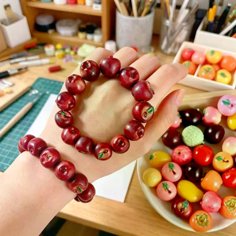Lifelike Miniature Fruit Resin Beads 10PCS 3D Decorative for DIY Bracelet Stringing School Craft Class Activities